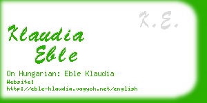 klaudia eble business card